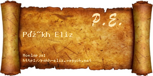 Pákh Eliz névjegykártya